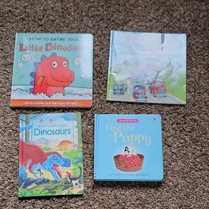 Usborne Kids Book Bundle – Dinosaurs, Trucks & Find-Its (4 Books)